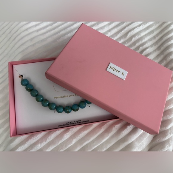 Piper Aqua Beaded Bag Charm - Picture 2 of 5